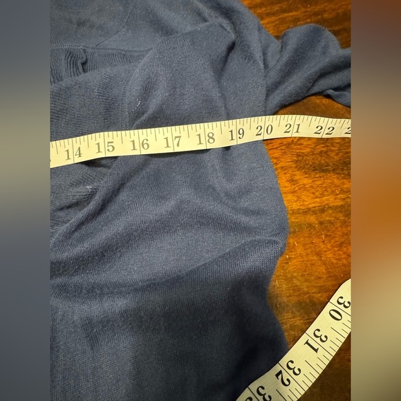 Lilly Pulitzer Navy Blue Cascade Open Front Shirley Ruffle Knit Cardigan Sz M - Picture 9 of 9